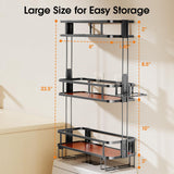LAMU 3-Tier Over-The-Toilet Storage Shelf, Bathroom Organizer, Large Capacity, No-Drill Installation, Rust-Resistant Thick Material, Perfect for Bathroom Shelf, Black LAMU