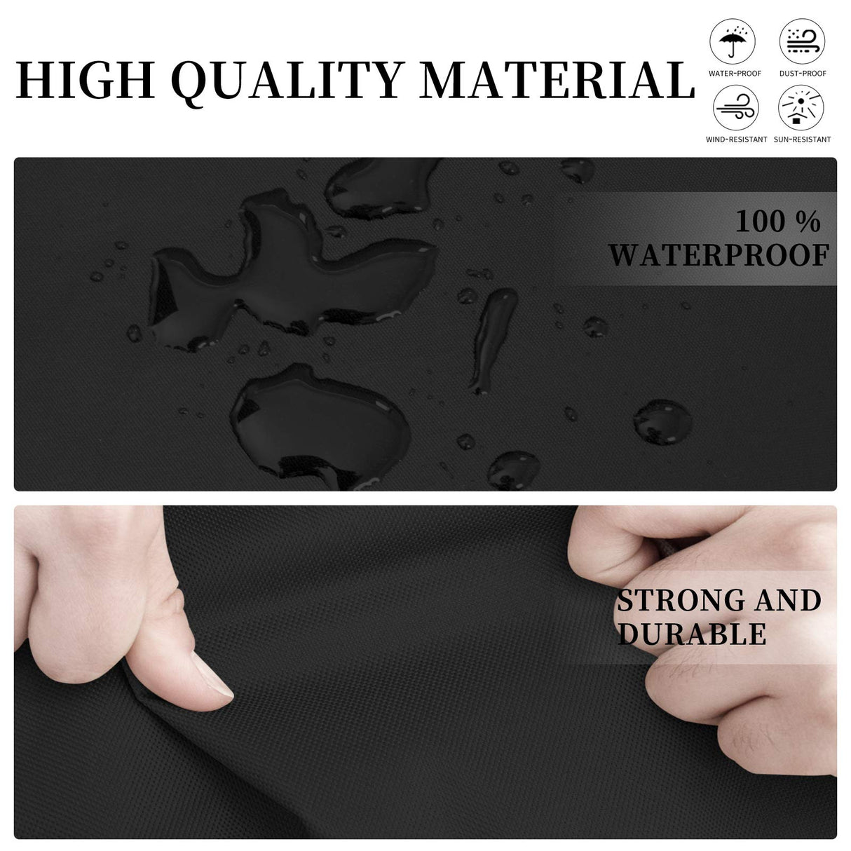 Easy-Going Patio V-Shaped Sectional Sofa Cover, Waterproof Outdoor Sectional Cover,Heavy Duty Garden Furniture Cover with Air Vent 89" L (on Each Side) x 33.5" D x 31" H, Black Easy-Going