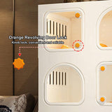 Cat Cages Indoor with Litter Box, Thicken Plastic + Resin Material, 2/3-Tier Large Indoor Enclosure with Transparent Windows and Knob Locks(White,27.9x18.3x41.7in) SASNMEO