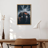 Monster Truck Black Sky Lightning Roar 5D Diamond Painting Kits for Adults Beginners DIY Diamond Art Kit Large Gem Painting Full Round Drill Diamond Dots Gem Art Crafts for Home Wall Decor Gifts 8"x12 QMNBTES