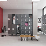 BUTISOW Metal Locker with 5 Doors,Lockers for Employees,66'' Steel Storage Locker for School,Gym, Office, Office,Garage,Lockable Metal Storage Cabinet with Hooks,Card Slots,Requires Assembly BUTISOW