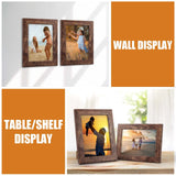 PETAFLOP 5x7 Picture Frame Set of 7, Rustic Frames Display 5 by 7 Inch Photo for Wall or Tabletop PETAFLOP