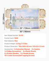 VEVOR 1000 Piece Rotating Puzzle Board with 5 Drawers and Cover, 29x21 in Portable Wooden Table, Jigsaw Puzzle Accessories for Adults, Puzzles Organizer Storage System, Birthday Gift for Mom VEVOR