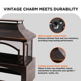 Red Mountain Valley 37in Outdoor Wood Burning Fireplace,2-in-1 Large Fire Pit with Log Grate and Poker for Outside,Outdoor Chimney Fireplace with Firewood Racks Storage for Patio, Garden and Backyard RED MOUNTAIN VALLLEY