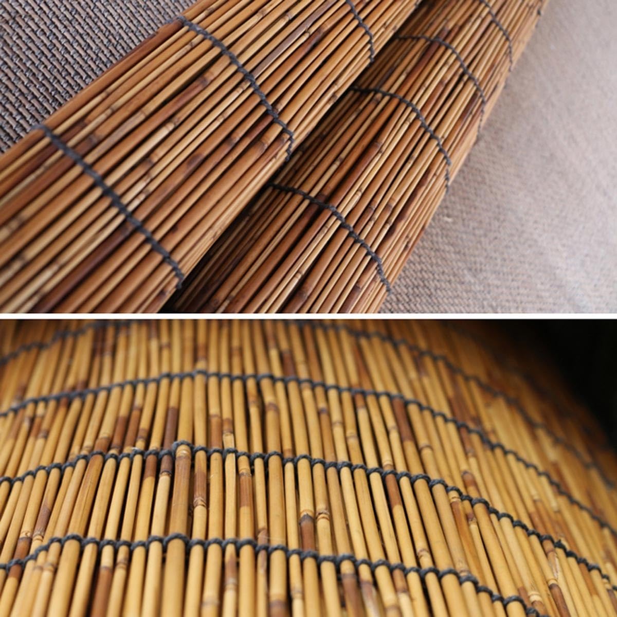 VSOYRA Bamboo Exterior Blinds Cordless Roll up Patio Shades, Bamboo UV Protection Roller Shades for Windows 31 32 33 34 35 36 37 38 39 40 72 64 Bamboo Indoor/Outdoor Privacy Roman Curtain VSOYRA