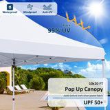 COBIZI 10x20 Pop Up Canopy with 6 Sidewalls, Conical Party Tent 10x20 with 3 Adjustable Height Waterproof, UV-Resistant with Carry Bag, Sandbag, Stake, Tents for Parties, Commercial (Frame Upgraded) COBIZI
