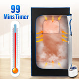 X-Vcak Portable Steam Sauna, Portable Sauna for Home, Sauna Tent Sauna Box with 2.6L Steamer, Remote Control, Folding Chair, 9 Levels, Black with Blue, 2.6’ x 2.6’ x 5.9’ X-Vcak