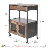 X-cosrack Coffee Bar Cabinet，3 Tiers Kitchen Coffee Cart with Drawer for The Home, Movable Farmhouse Coffee Station Table on Wheels for Living Room, Entryway, Dining Room, Kitchen X-cosrack