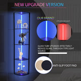 5 Tiers Corner Shelf with Light, WIFI RGB LED Floor Lamp Compatible with Alexa, Smart App and Remote Control, Corner Display Cabinet with Storage Rack for Collectibles Curio Living Room Bedroom Home XIIW