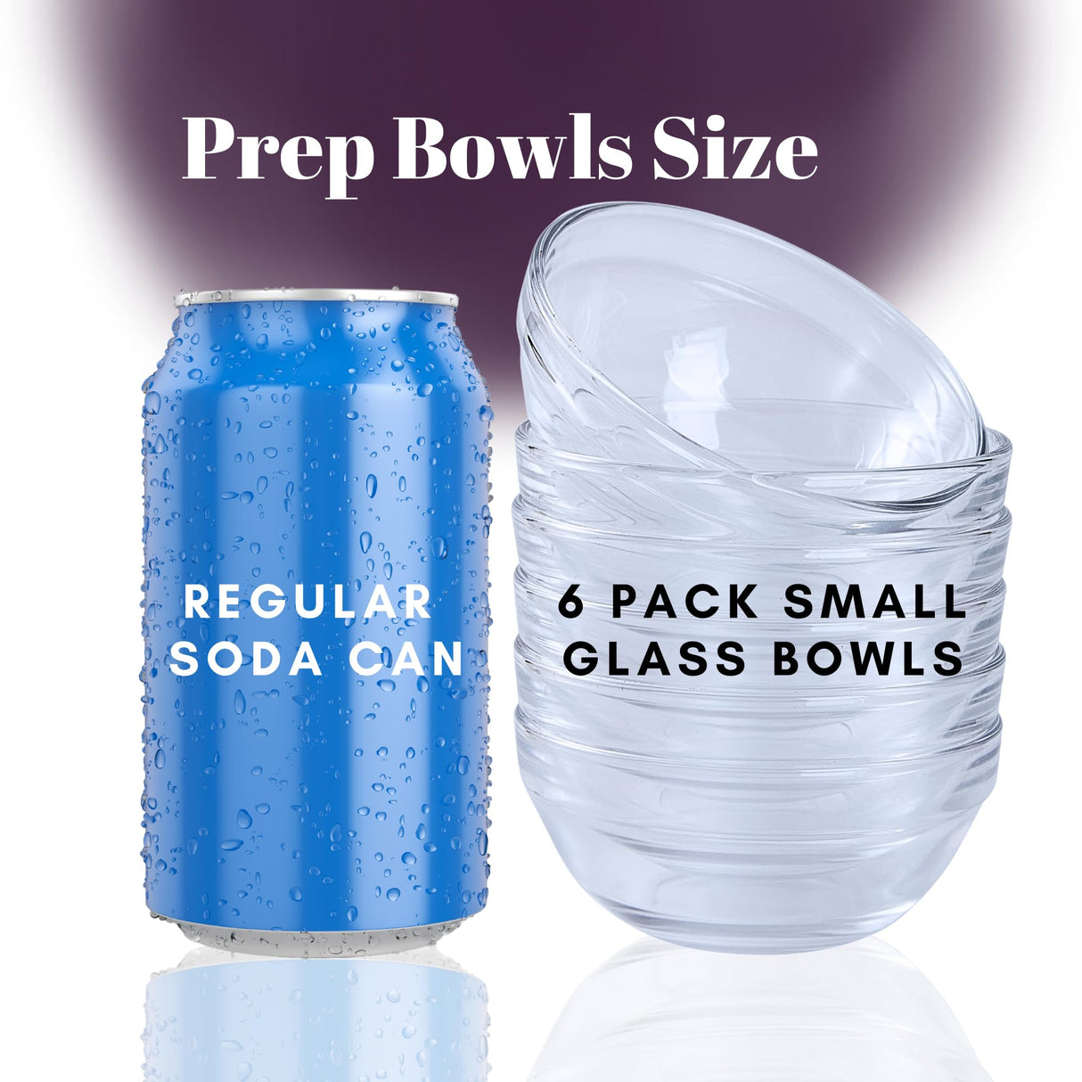 Osnell USA Ingredient Bowls for Prep, 4 oz Small Glass Bowls, Microwave and Dishwasher Safe - Glass Ramekins Mise en Place Bowls Pack of 6 Osnell USA