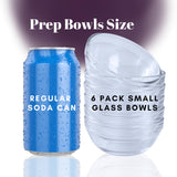 Osnell USA Ingredient Bowls for Prep, 4 oz Small Glass Bowls, Microwave and Dishwasher Safe - Glass Ramekins Mise en Place Bowls Pack of 6 Osnell USA