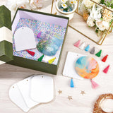 SOFPLATE 40Pcs Sublimation Air Freshener Blanks Car Scented Sublimation Blanks Products Accessories Arch Rectangle Round Felt Heat Tranfer Printing with 40pcs Tassels Bags Cord for Home Hanging Decor SOFPLATE