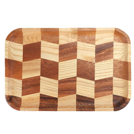 Yosoo123 Wood Sushi Serving Tray Plate Japanese Wood Serving Trays and Platters Tableware Home Restaurant Serving Dish for Food Holder BBQ(A) Yosoo123