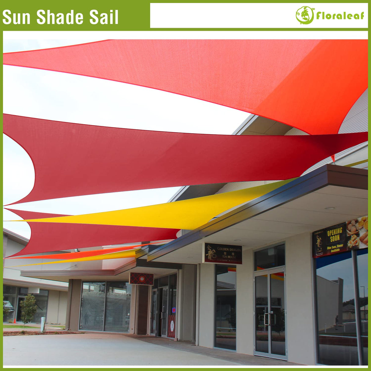 FLORALEAF Sun Shade Sail 15' X 22' Rectangular Waterproof Sun Sail UV Block Canopy for Outdoor Patio Lawn Garden Backyard, Red FLORALEAF