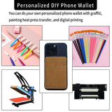 HeKimLee 10 Pack Blanks Phone Wallet Stick On for Sublimation, PU Leather Cell Phone Credit Card Holder, ID Case Pouch Sleeve with Self Adhesive Sticker for iPhone Samsung Pixel HeKimLee