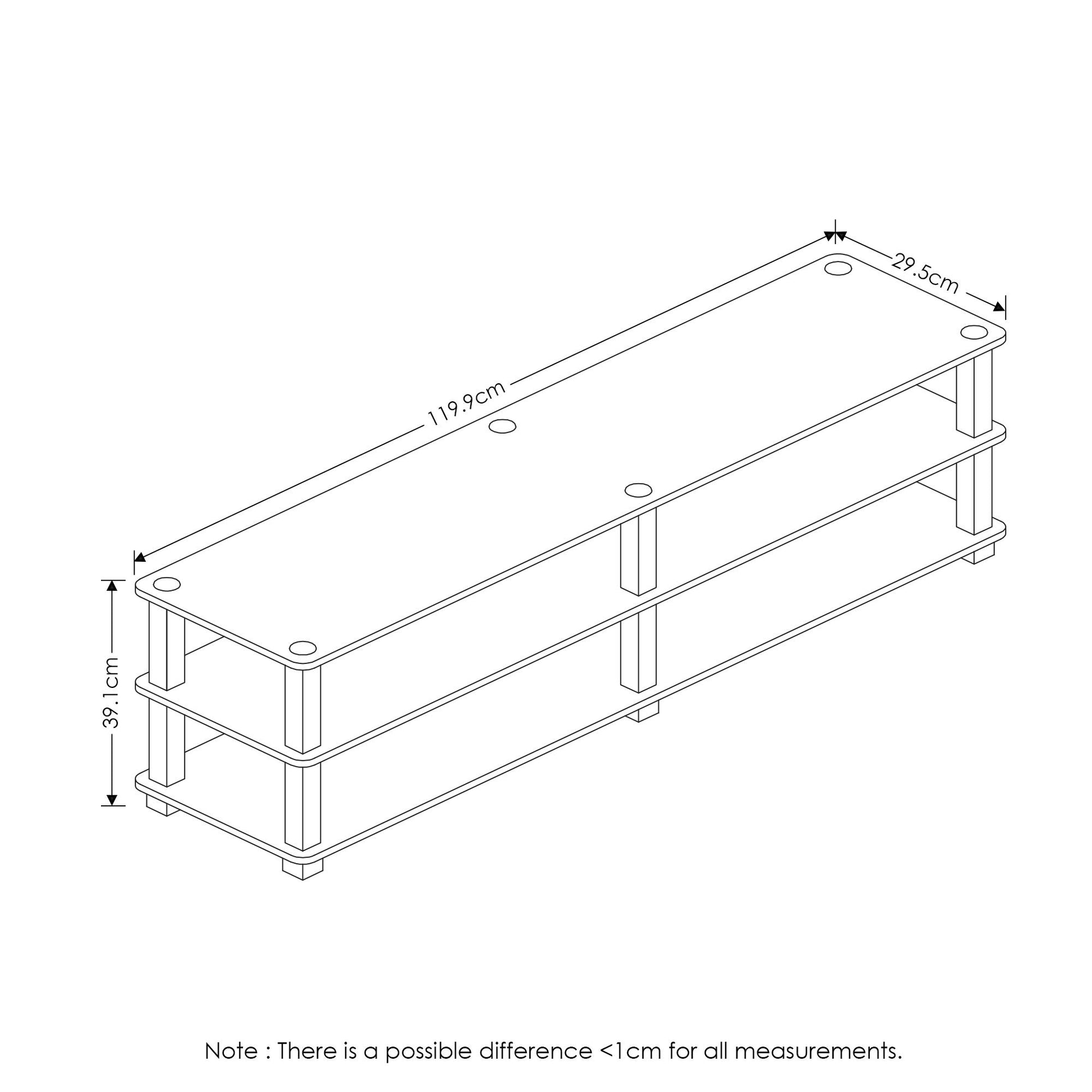 Furinno Turn-S-Tube No Tools 3-Tier Entertainment TV Stands, Espresso/Black - WoodArtSupply