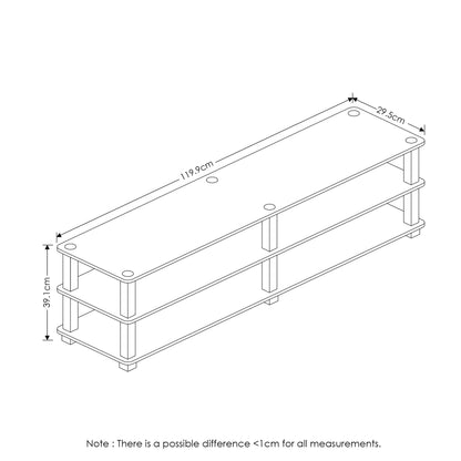 Furinno Turn-S-Tube No Tools 3-Tier Entertainment TV Stands, Espresso/Black - WoodArtSupply