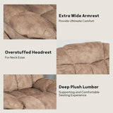 CANMOV Power Lift Recliner Chair for Elderly, Heavy Duty and Safety Motion Reclining Mechanism-Antiskid Fabric Sofa Living Room Chair with Overstuffed Design, Light Tan CANMOV