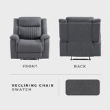 Lexicon Manual Recliner Chair, Polished Microfiber Reclining Sofa Chair, Home Theater Seating, Wall Hugger Manual Recliner for Living Room/Office/Apartment, Gray Lexicon