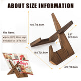 Cookbook Stand Holder Display Wooden: Rustic Wood Design - Adjustable Multifunctional Display Stand - Foldable Kitchen Counter Decor - Recipe Book Holder for Counter Canareen