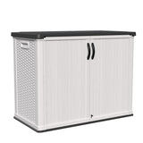 Patiowell 26 Cu.ft Plastic Outdoor Storage Cabinet, Lockable Waterproof Horizotal Storage Shed, Tool Box for Patio, Garden Tools, Garbage Cans, Pool Supplies, Easy Assembly, White(Not Include Shelves) Patiowell