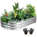 Gartist Galvanized Raised Garden Bed, 4x2x1 FT Thickening Raised Beds for Gardening, Oval Larger Space Planter Box for Outdoor for Herbs, Vegetables, Fruits Gartist