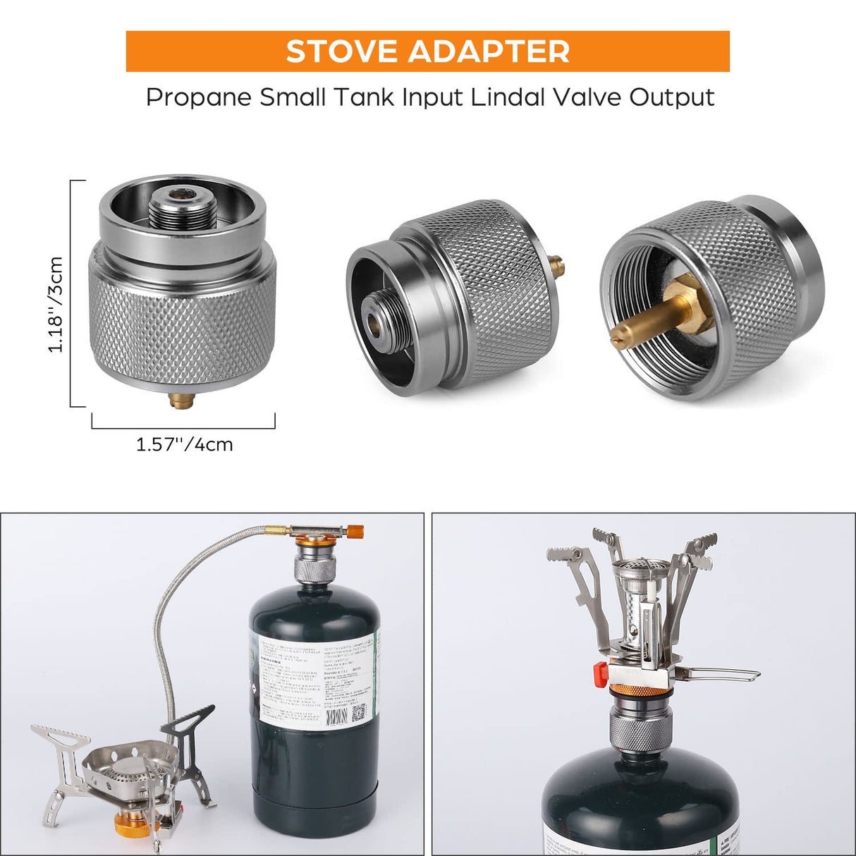 Odoland 3500W Windproof Camp Stove Camping Gas Stove with Fuel Canister Adapter, Piezo Ignition, Carry Case, Portable Collapsible Stove Burner for Outdoor Backpacking Hiking and Picnic Odoland