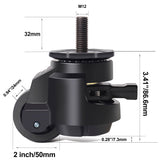 Leveling Stem Casters,M12 Thread Casters Set of 4 Heavy Duty with Leveling feet,2200 LBS Retractable Caster Wheel with Ratchet Arm,Adjustable Nylon Wheels for Equipment, Machine（Hardware Included） YAEMIKY