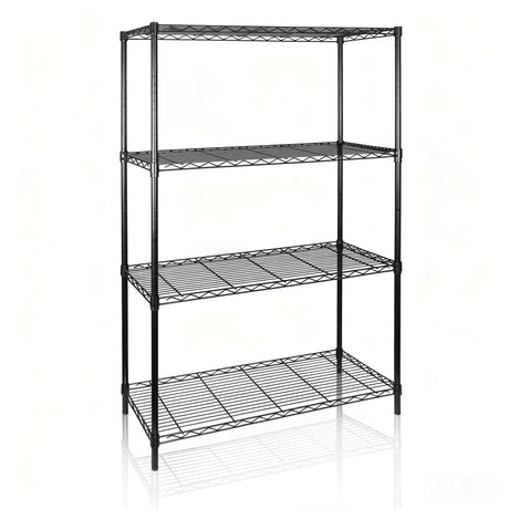 SUPER DEAL Black 4-Shelf Heavy Duty Storage Wire Shelving Unit for Restaurant Garage Pantry Kitchen Garage Rack (36L x 14W x 54H) SUPER DEAL