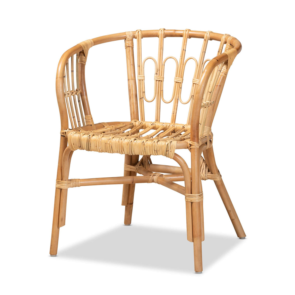 bali & pari Luxio Modern and Contemporary Natural Rattan Dining Chair bali & pari