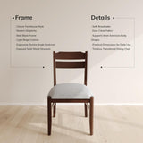 COLAMY Wooden Dining Chair with Fabric Upholstered Seat Set of 6, Modern Farmhouse Ladder Back Dining Room Chair, Solid Wood Transitional Kitchen Chair, Dark Brown COLAMY