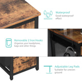 Lufeiya Computer Desk with Fabric File Drawers Cabinet, 57 Inch Home Office Desks with Filing Cabinet Printer Stand for Small Space, Study Writing Table PC Desks for Bedroom, Brown Lufeiya