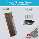 EALLRINEC Floating Shelves - 24 Inch Wall Mounted Set of 3 Rustic Wood Shelves for Wall Decor and Living Room Storage (Brown) EALLRINEC