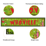 Large Welcome To Whoville Banner for Fence Whoville Christmas Xmas Winter Holiday Decorations Outdoor Outside Fence for Home Jiudungs