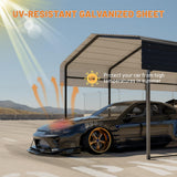 HEYTOWN Metal Carport 10 * 15 FT Heavy Duty Carport Canopy with Galvanized Steel Roof Multi-Use Shelter Outdoor Portable Garage for Car, Boat, Pickup and Tractor HEYTOWN