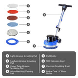 Prolux Core 13 inch Electric Floor Buffer Scrubber and Polisher Machine - All Floor Surfaces Prolux