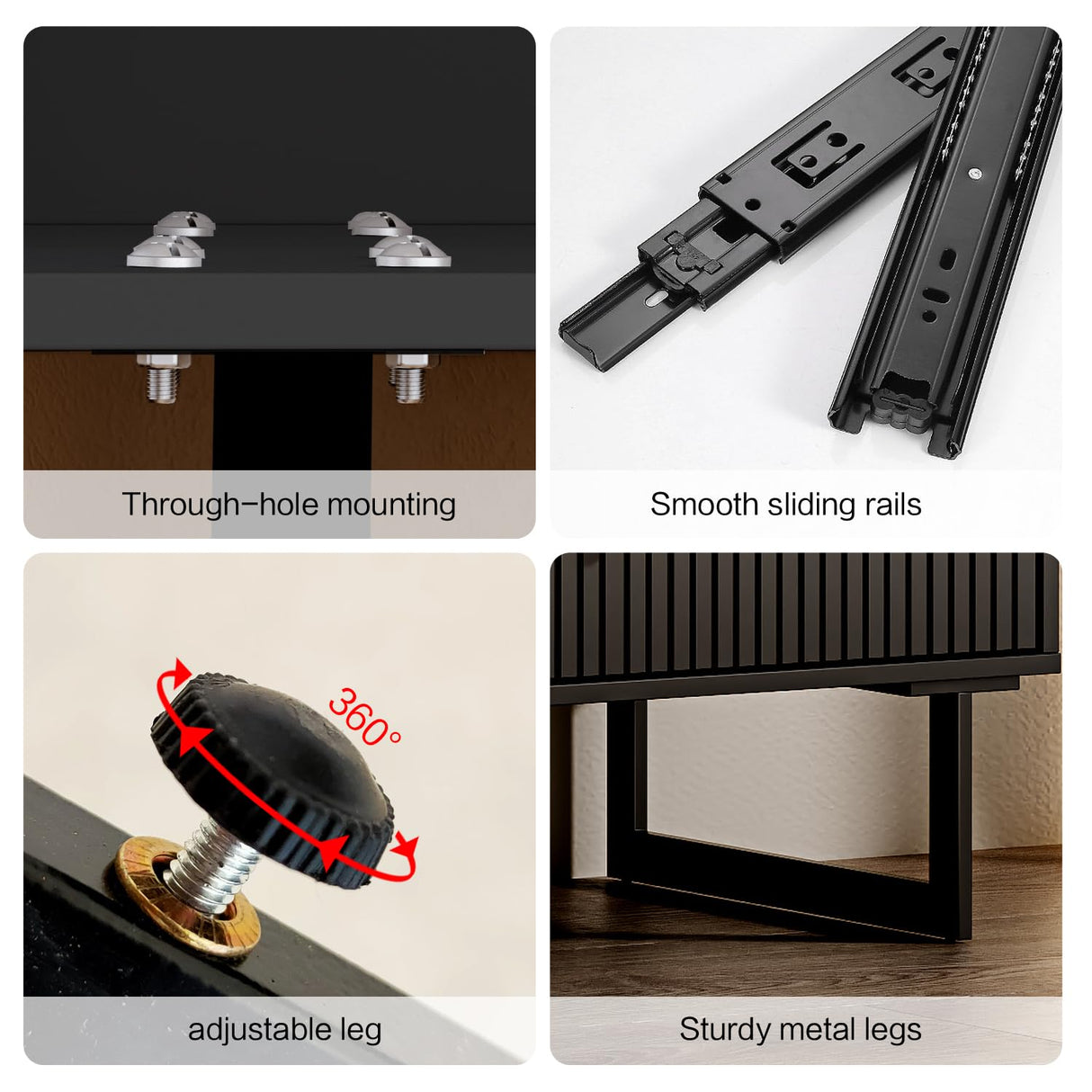 Chrangmay Modern Chest of Drawers with 6 Drawers,Deep Drawers,Clothes Organizer,Large Storage Cabinet for Living Room, Bedroom,Hallway,with Anti-Tipping Device,Black Chrangmay