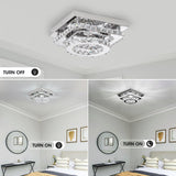 Crystal Ceiling Light Fixture LED Crystal Chandelier Kitchen Lights Ceiling Crystal Flush Mount Ceiling Light Small Bedroom Chandelier Modern Chandelier for Hallway Bathroom Entryway Chandelier Light DSLITING