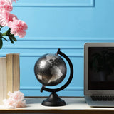 Rely+ 5" World Globe With Sturdy Metal Stand (NOT PLASTIC!) - Desktop Globe For Home Desk Table Office Decor - Book Shelf Decor Globe - 5 Inch - Metallic Black RELY+