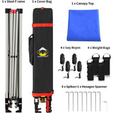 CROWN SHADES 10x10 Pop Up Canopy - Beach Tent with One Push Setup - Easy Outdoor Sun Shade for Events, Parties, Camping - Gazebo with STO-N-Go Cover Bag, Silver Coated Top, Blue CROWN SHADES