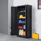 BESFUR Metal Storage Cabinet 71-inch Tall, Large Garage Locker with Adjustable Shelves & Locking Doors, Steel File Cabinet for Office, Pantry, Home (Black) BESFUR