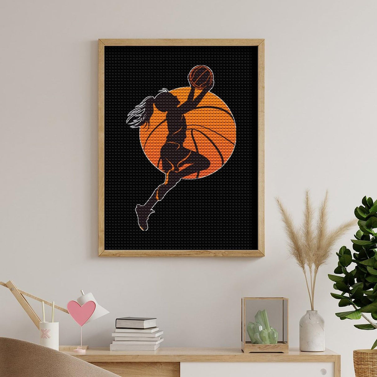 Basketball Girl Adults Diamond Painting Pictures DIY Art Crafts Kits for Home Wall Decoration 12"x16" Generic