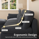 ISHUHL Cloud Modular Sectional Sofa, 124" Oversized Sectional Couches for Living Room, Convertible Deep Seat Sofa Set, Corduroy U Shaped Couch with 2 Ottoman (Dark Grey) ISHUHL