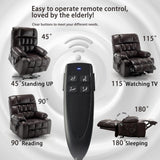 LITVZ Power Lift Recliner Chair with Massage and Heating for Elderly, Oversized Lay Flat Recliner, Big and Tall 400lbs, Dual Motors, Cup Holders, Heavy Duty, Adults (Red) LITVZ