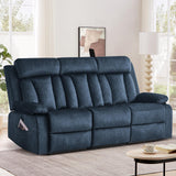 Consofa Power Reclining Sofa with Heat and Massage, Electric Reclining Couch with Drop Down Table,Cup Holders, Dual Ports, Wall Hugger Recliner Sofa for Living Room,Home Theater (Blue, Sofa) Consofa