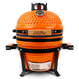 London Sunshine Ceramic Charcoal BBQ Kamado Grill Smoker - Portable Tabletop Cadet Series -Orange London Sunshine