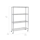 Seville Classics Solid Steel Wire Shelving Storage Unit Adjustable Shelves Organizer Rack, for Home, Kitchen, Office, Garage, Bedroom, Closet, Silver, 4-Tier, 36" W x 14" D Seville Classics