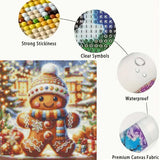 Winter Diamond Painting Kits for Adults,5D Diamond Art Painting Kits for Christmas Gingerbread Man, DIY Full Round Drill Diamond Diamonds Gem Art and Crafts Home Decor 13.8 x 13.8Inch GEMFAMILY