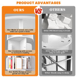 Besiost Rotating Bookshelf Tower, 5 Tier Spinning Bookcase, Revolving 360 Book Shelf Narrow Tall Bookcase, Vertical Turning Round Bookshelf Organizer, Wood Corner Book Shelf for Small Space, White Besiost