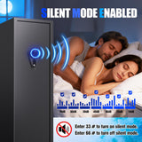 10-12 Gun Safe,Gun Locker Fingerprint,Gun Safe Biometric,No Assembly,Removable Shelf for Rifles Safes,Gun Cabinet Long With Led Light，57"H X 14"W X12"D TXTDPL